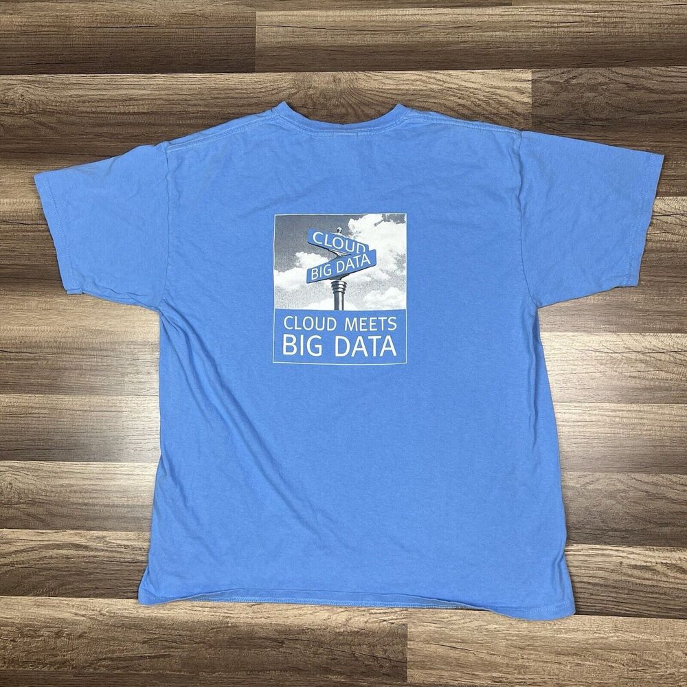 Vintage Y2k EMC² Cloud Meets Big Data T-Shirt Mens XL Crypto Tech Bro Ironic 00s